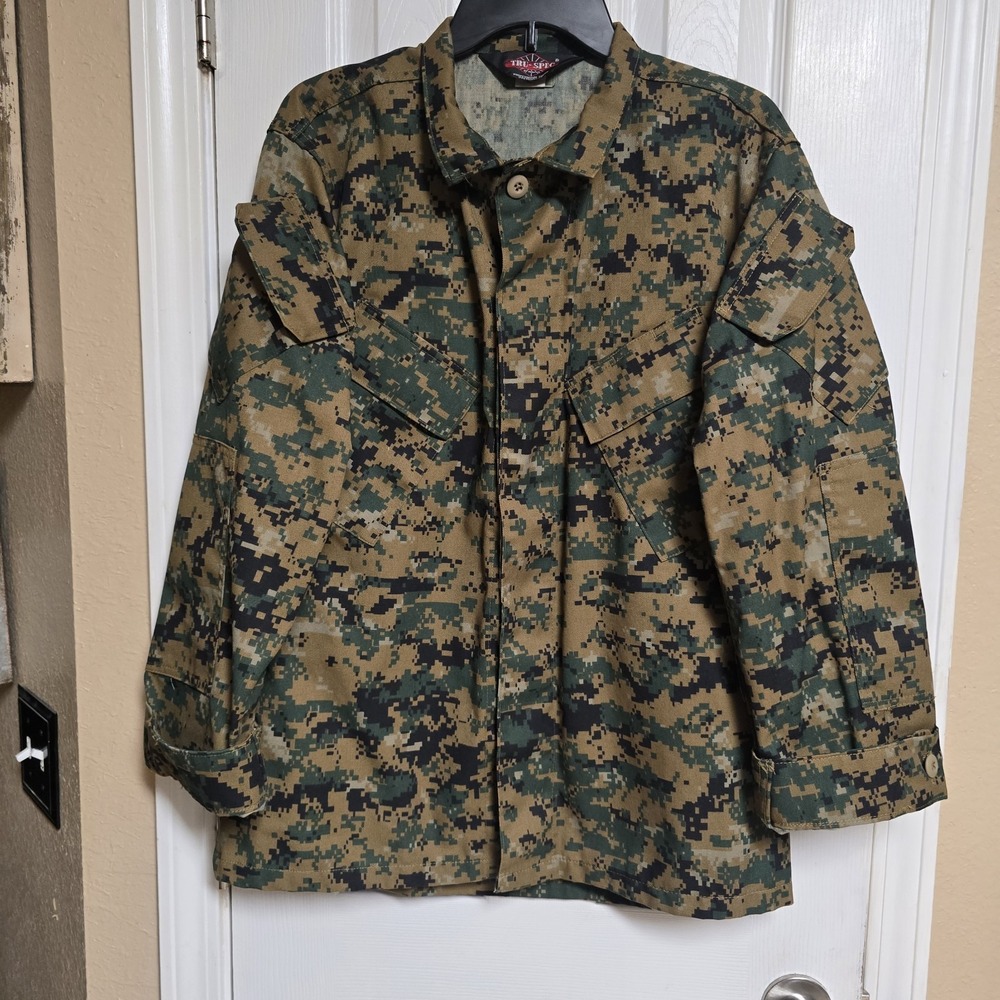 TRU-SPEC Woodland Digital Camo BDU Shirt Medium Regular Tactical Military MARPAT